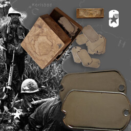 Originální nerezové známky se zubem USA DOG TAGS THE WORTH COMPANY 1960